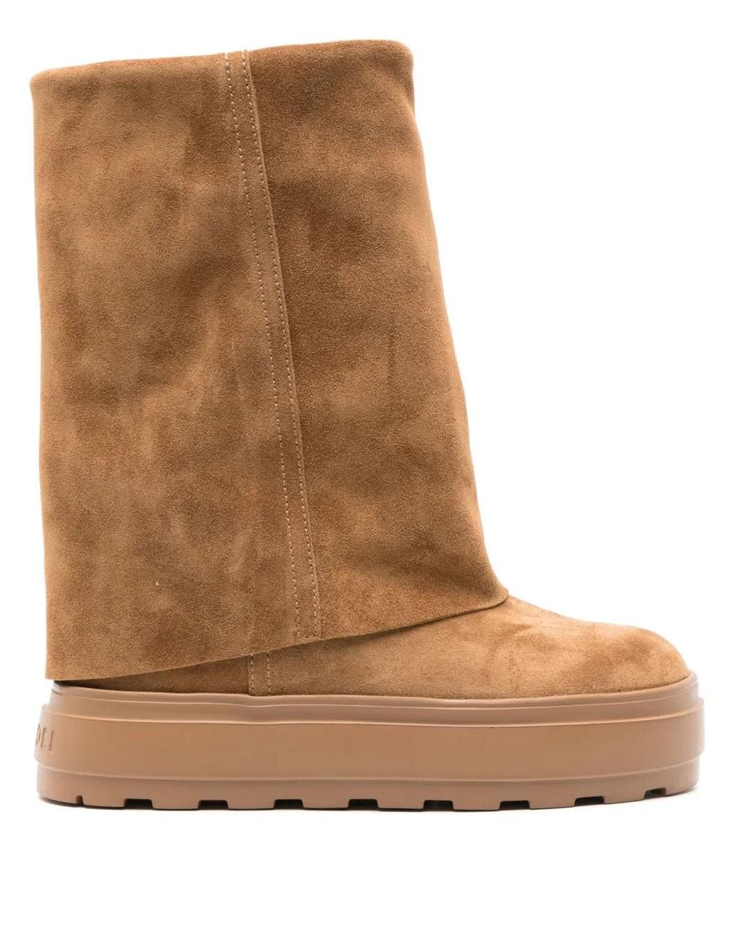 Casadei Brown Folded-Top Boots