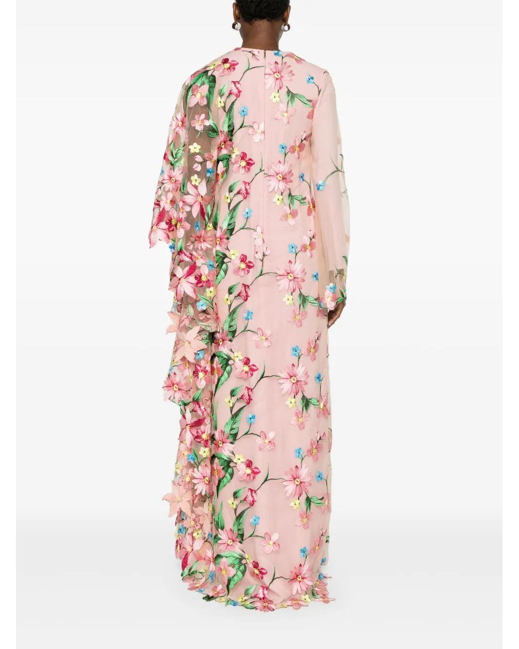 Jean Louis Sabaji Pink Floral-Embroidered Abaya