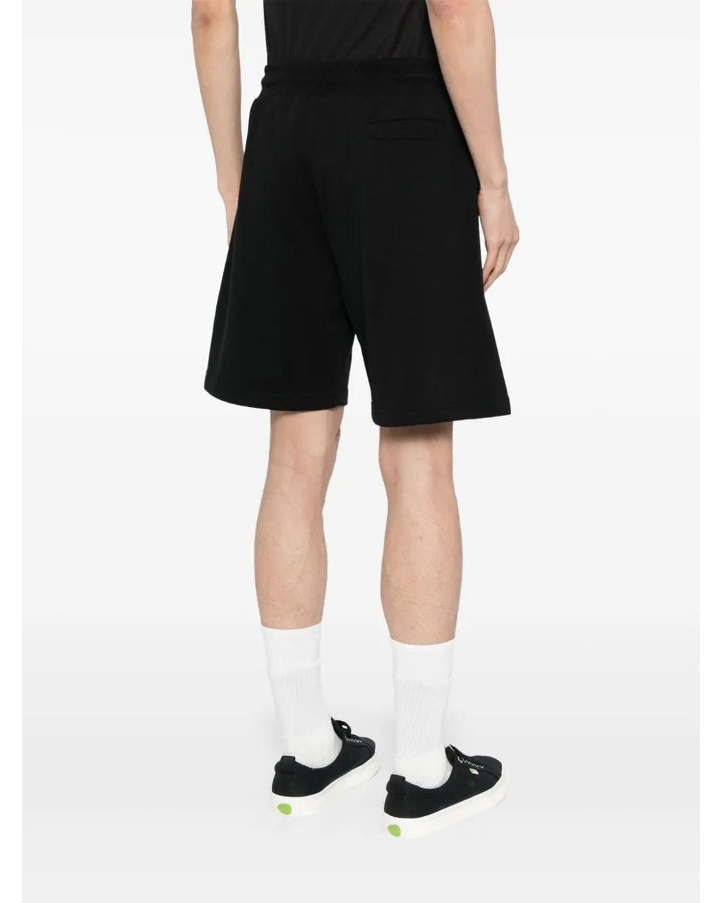 Phobia Black Embroidered Gothic Logo Cotton Shorts for men