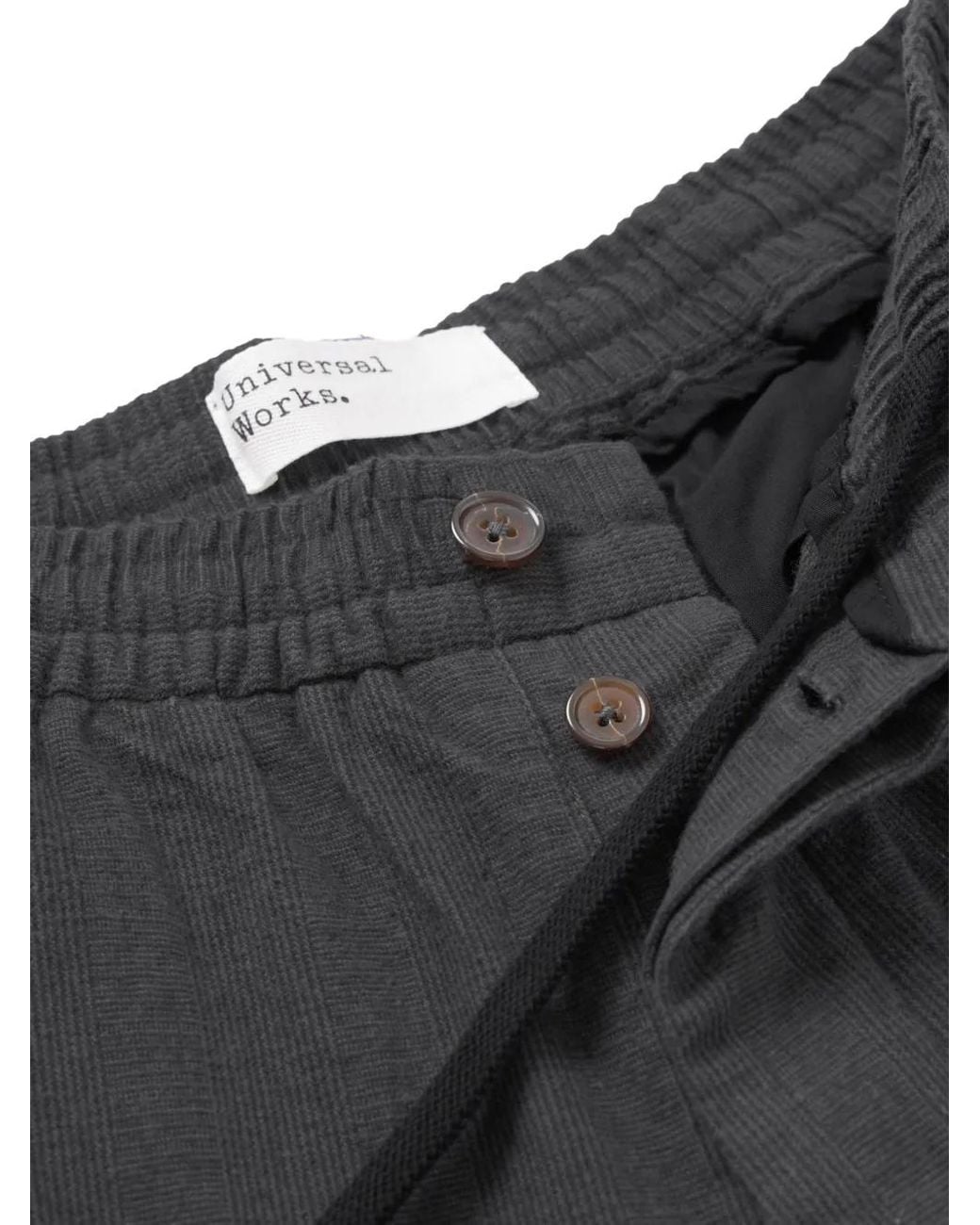 Universal Works Gray Pantalon Oxford À Plis for men