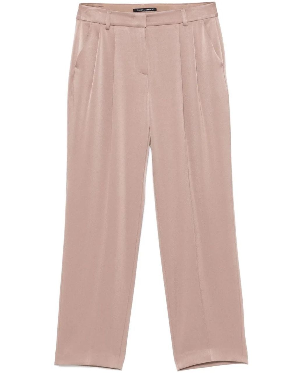 Luisa Cerano Natural Satin Trousers
