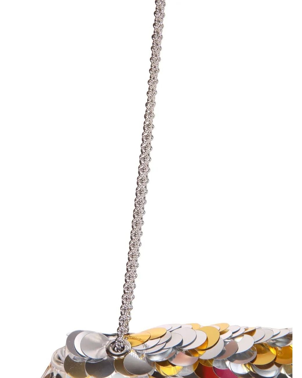 Rabanne White Sequin-Embellished Chain-Strap Shoulder Bag