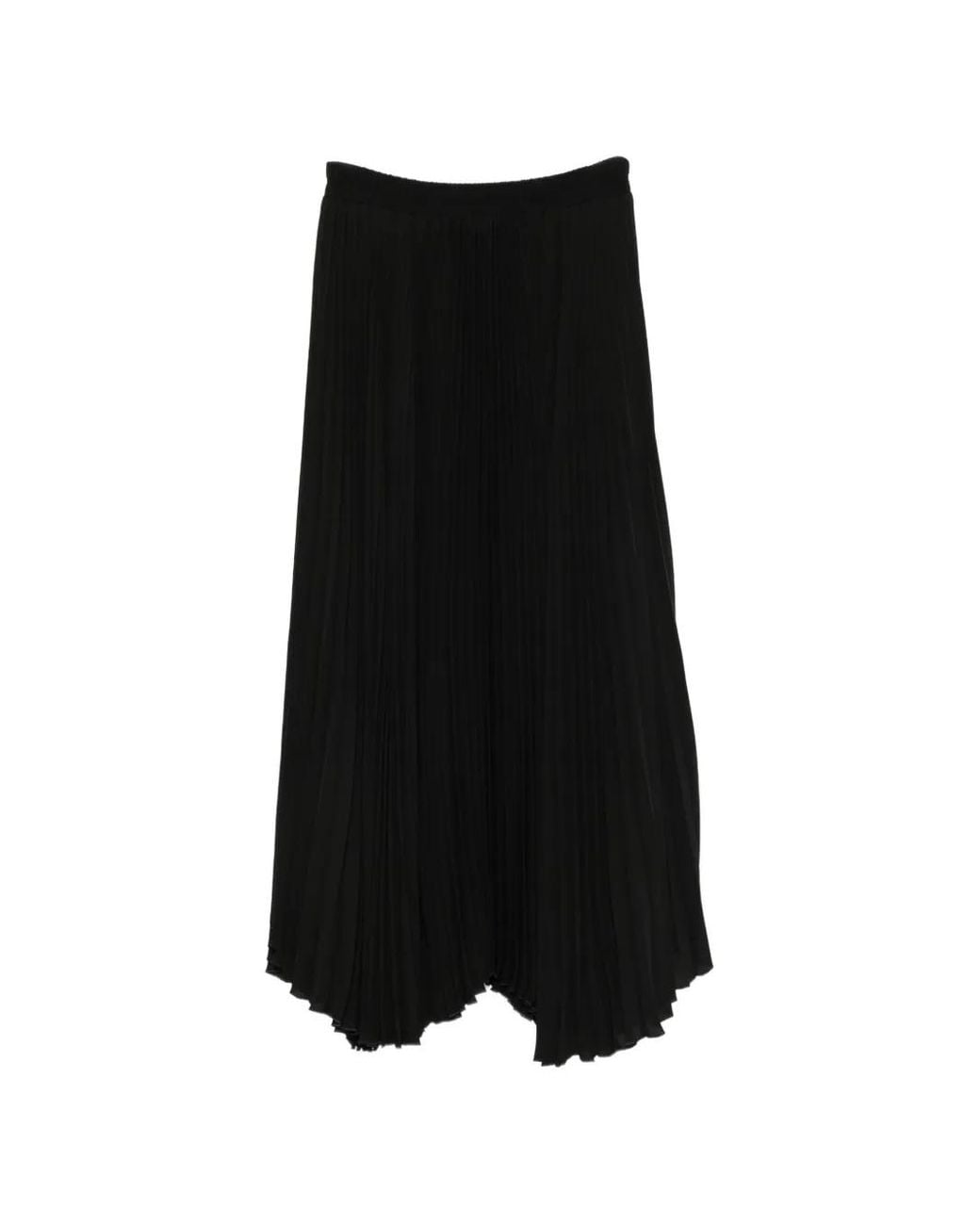 Styland Black Pleated A-Line Maxi Skirt