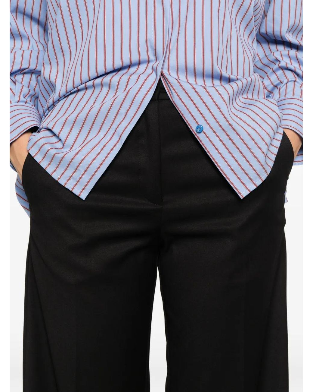 MARSĒM Black Pressed-Crease Tailored Trousers