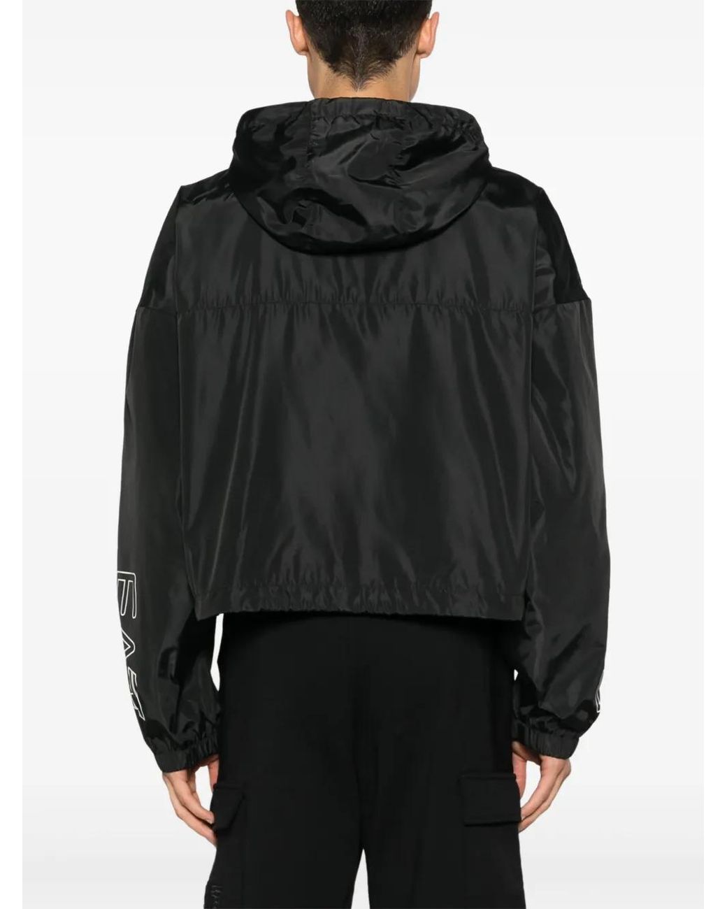 EA7 Black Logo-Print Jacket