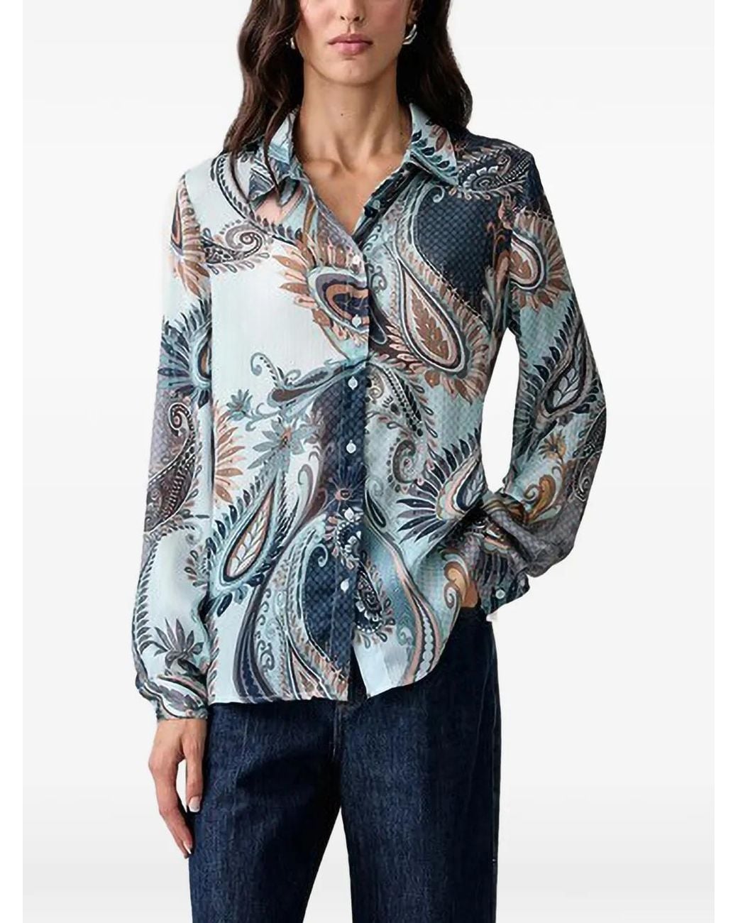 Guess Blue Paisley-Print Shirt