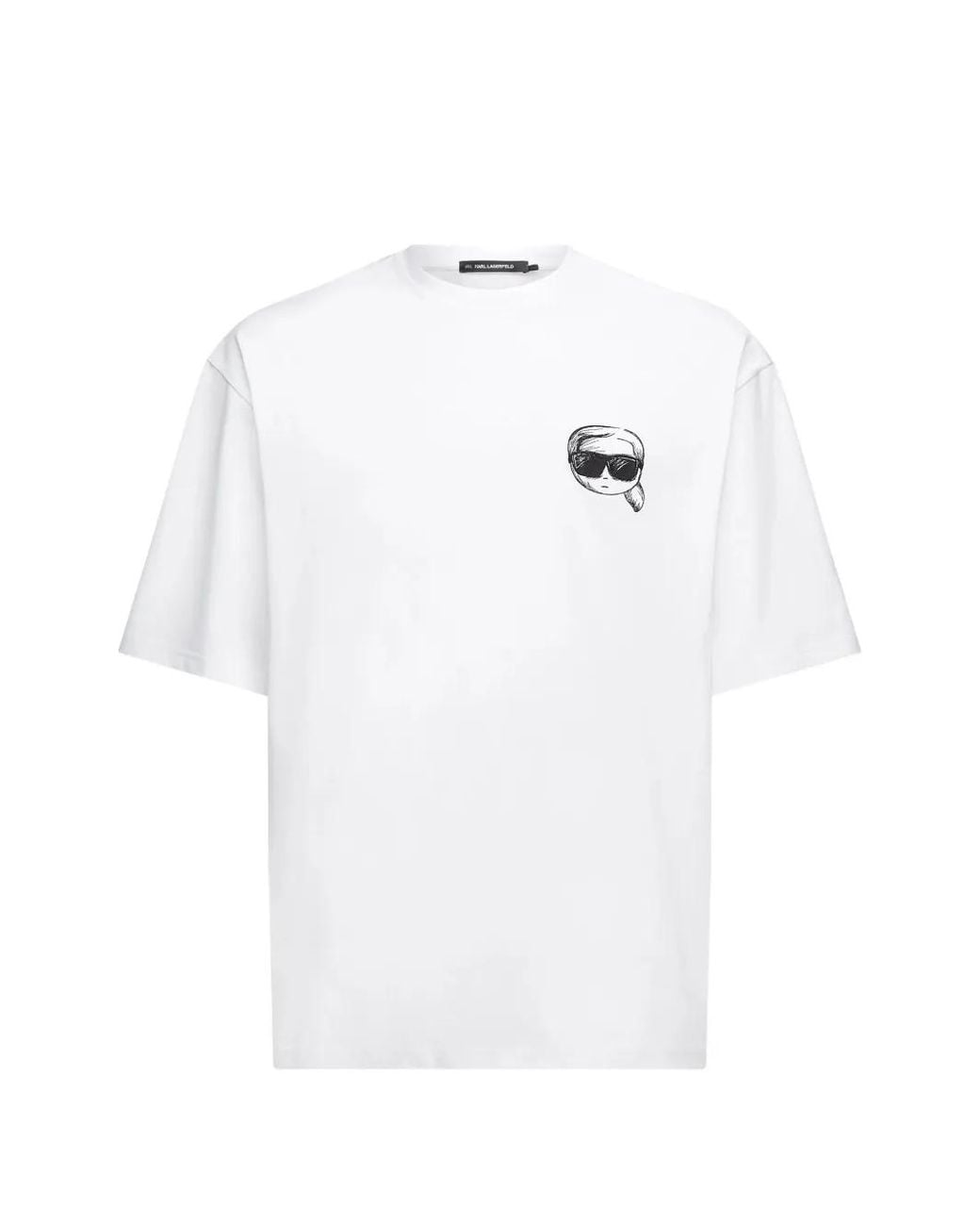 Karl Lagerfeld White Ikon-Sketch Round-Neck T-Shirt for men