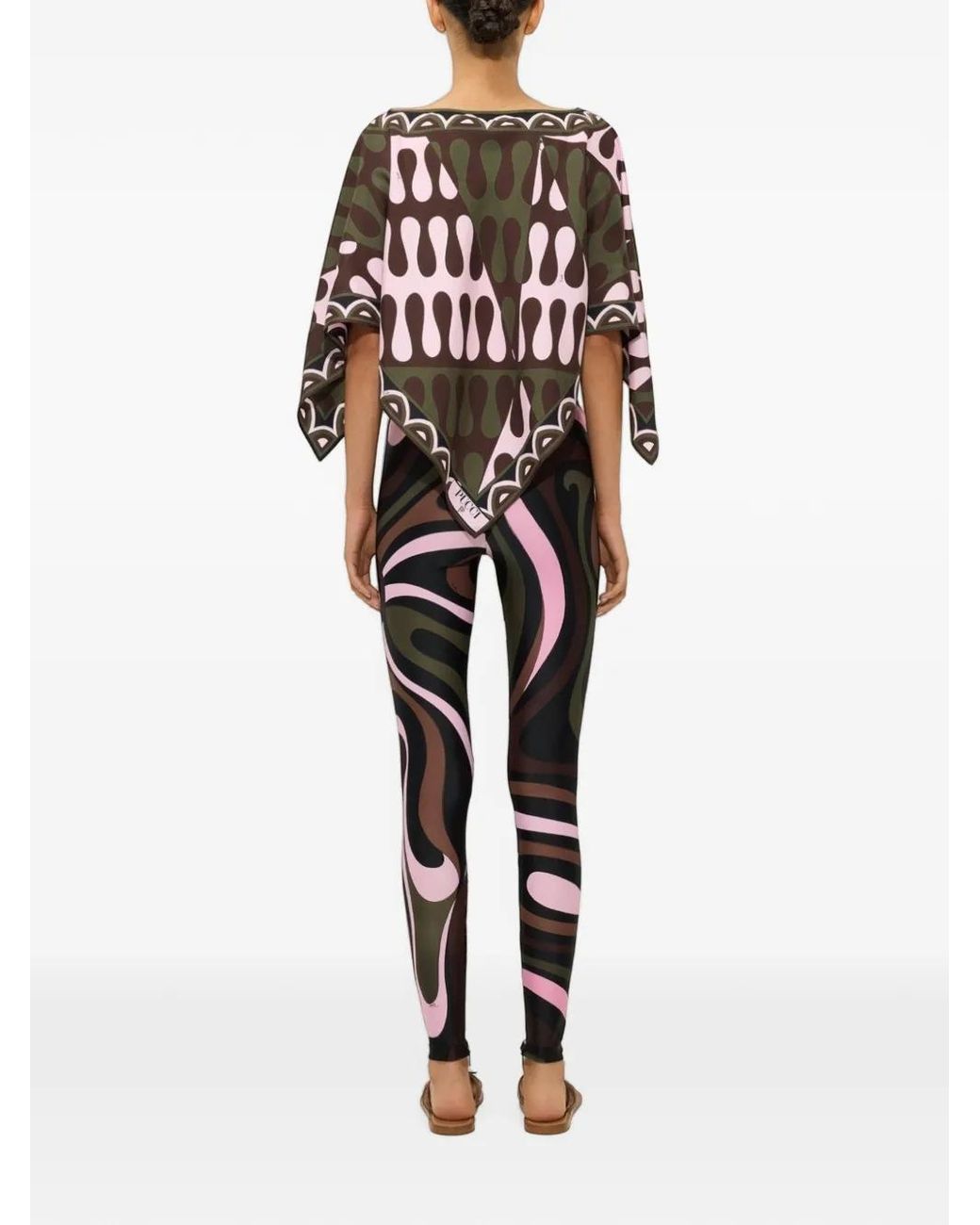 Emilio Pucci Black Marmo Print Leggings