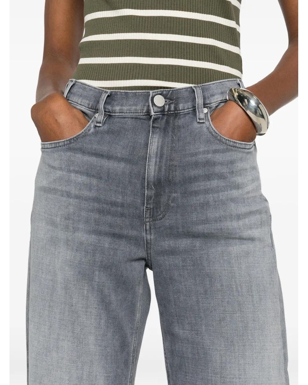 AG Jeans Gray Baggy Wide Jeans