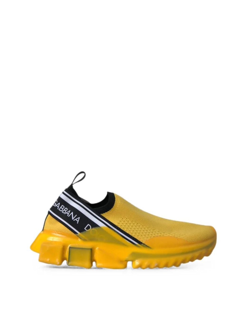Dolce & Gabbana Yellow Sorrento Knitted Slip-On Sneakers