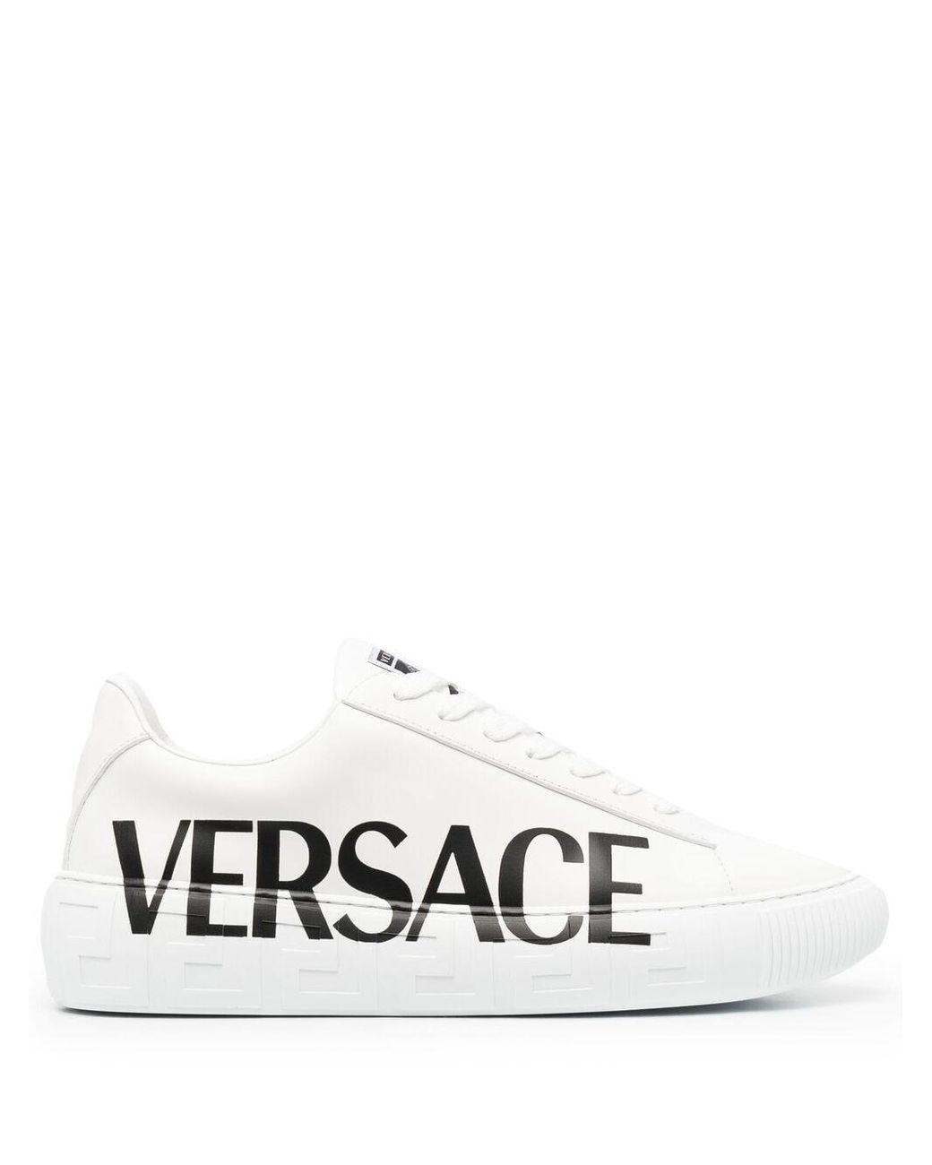 Versace Leather Greca Logo-print Low-top Sneakers in White for Men ...