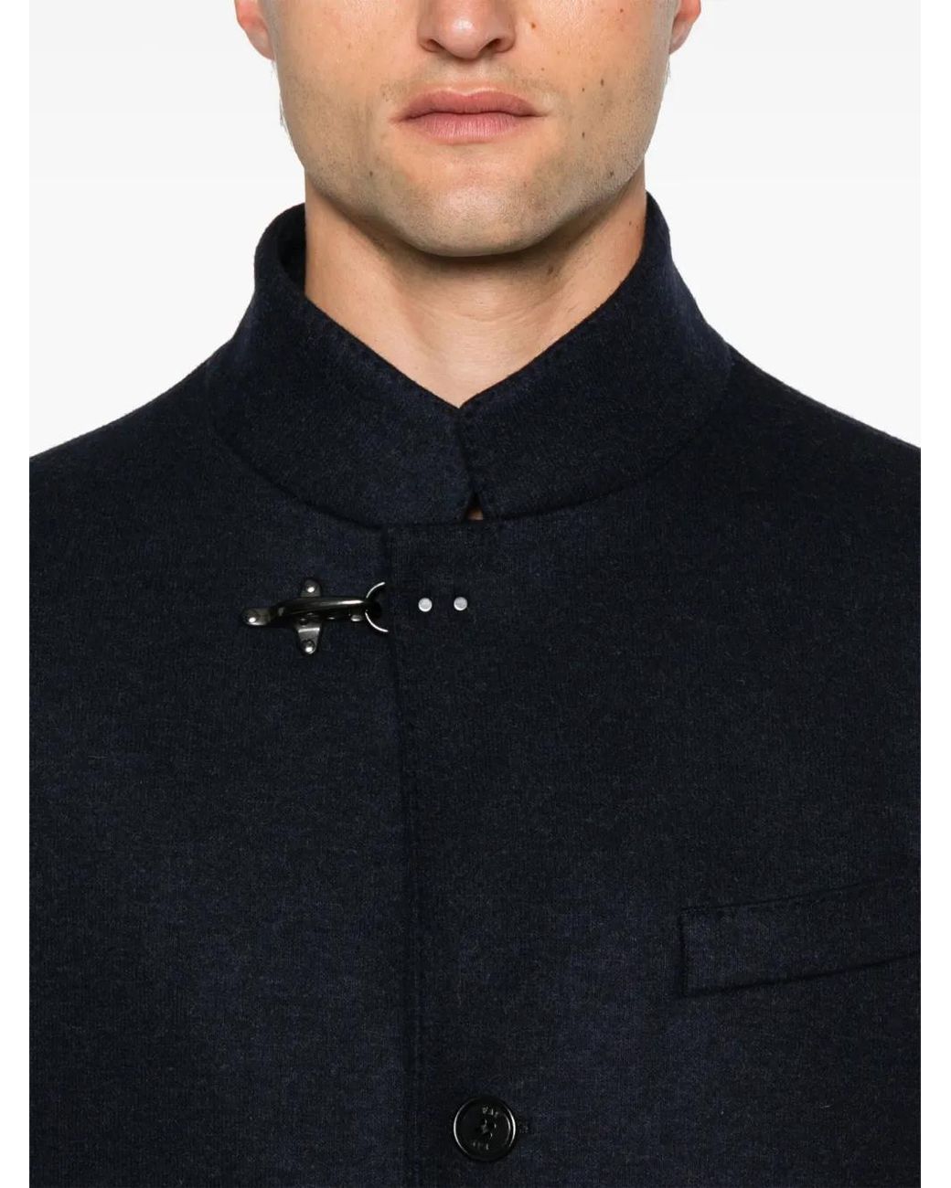 Fay Blue Single-Breasted Coat for men