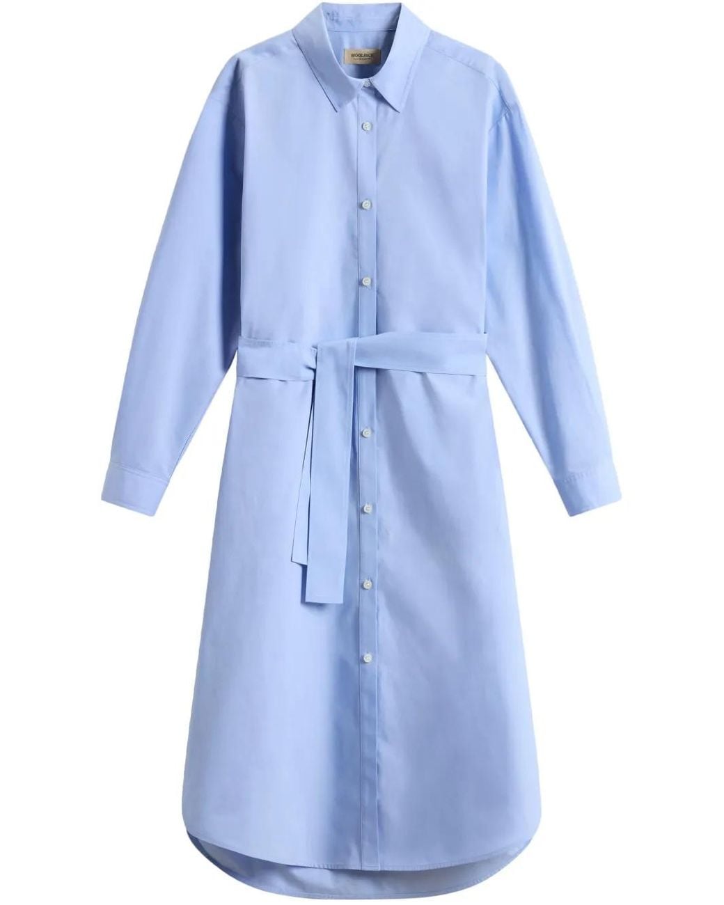 Woolrich Blue Belted Shirt Dress