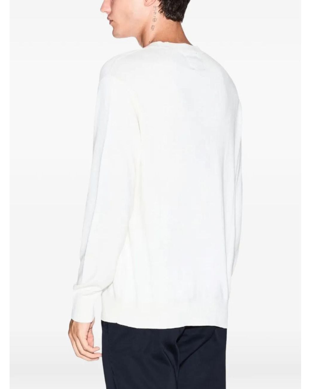 ARMANI EXCHANGE White Pull À Logo Brodé for men