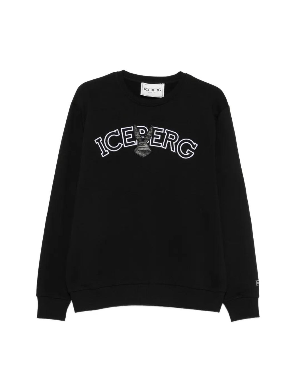 Iceberg Black Logo-Embroidered Sweatshirt for men