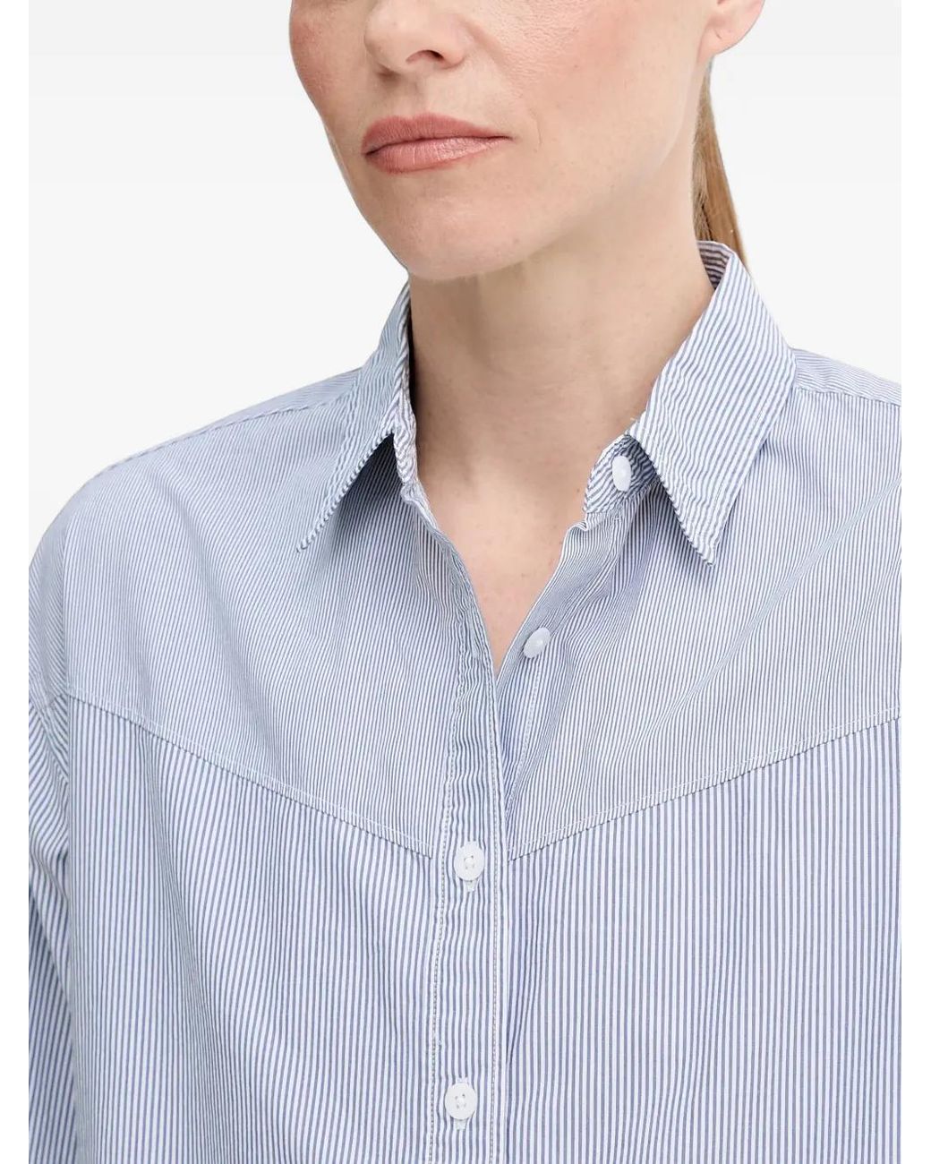 Levi's Gray Harlie Pieced Vertical-Stripe Shirt