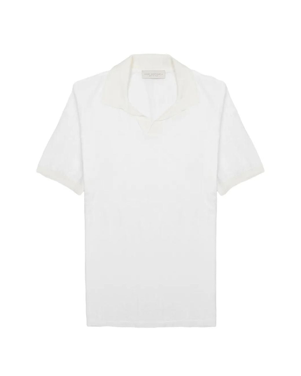 LUIGI GENTILE White Short-Sleeve Cotton T-Shirt for men