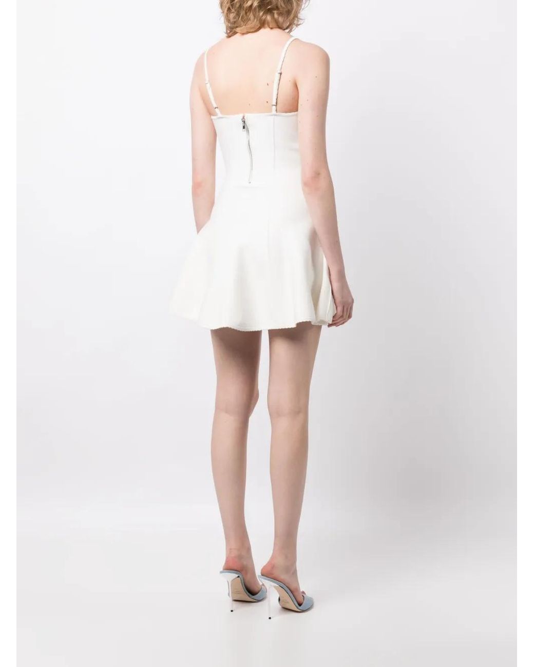Fleur du Mal White Flared Corset Dress