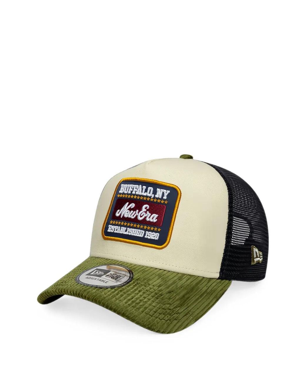 KTZ Green Logo-Patch Corduroy Trucker Cap for men