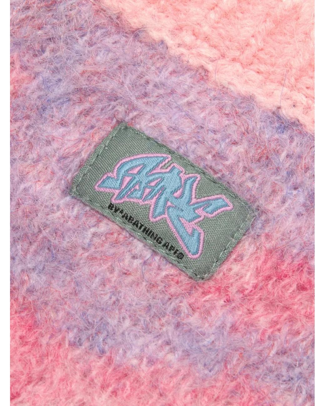A Bathing Ape Pink Camouflage Embroidered Sweater