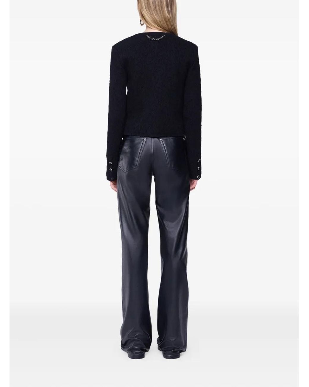 Rabanne Black Leather Trousers