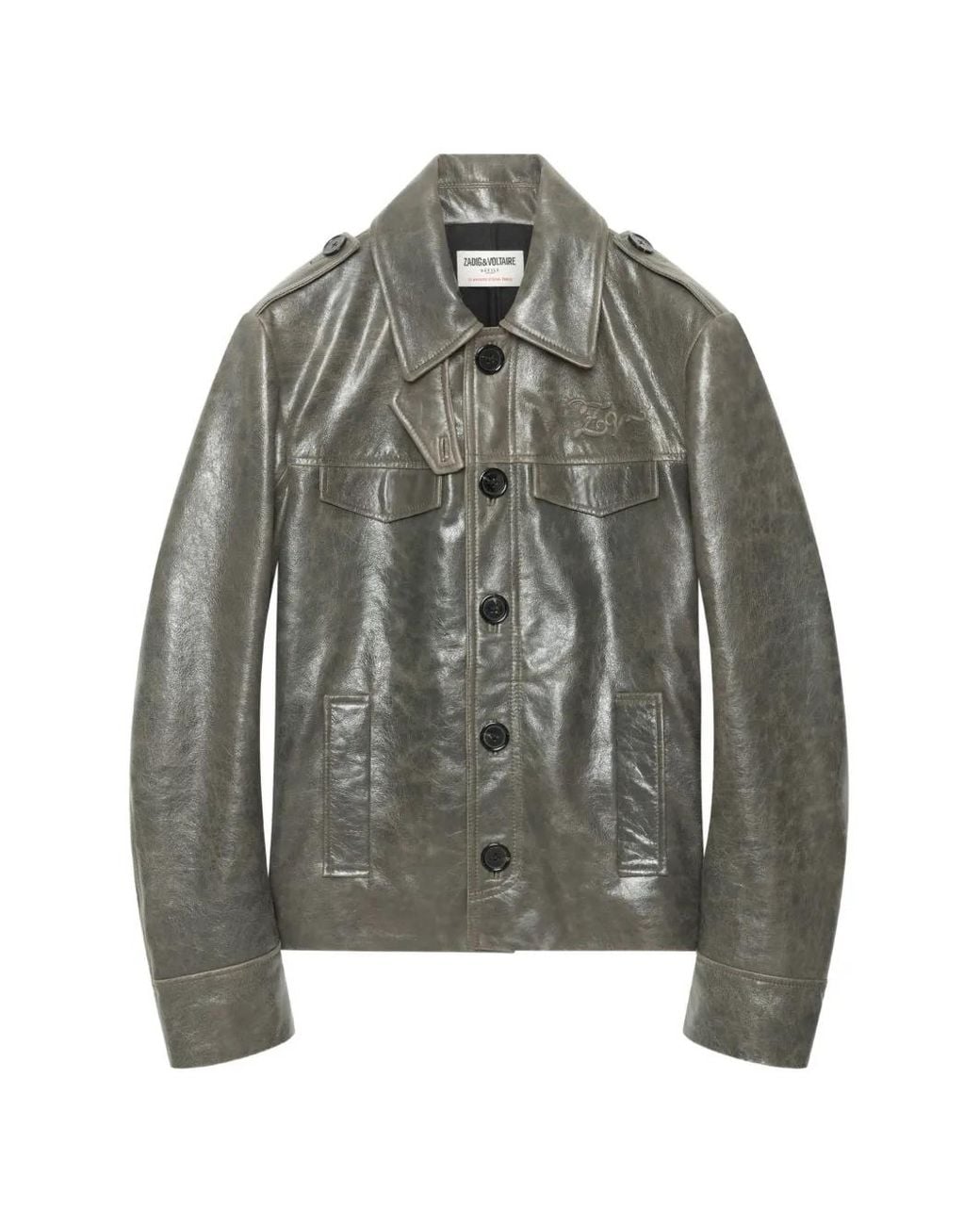 Zadig & Voltaire Gray Veste En Cuir