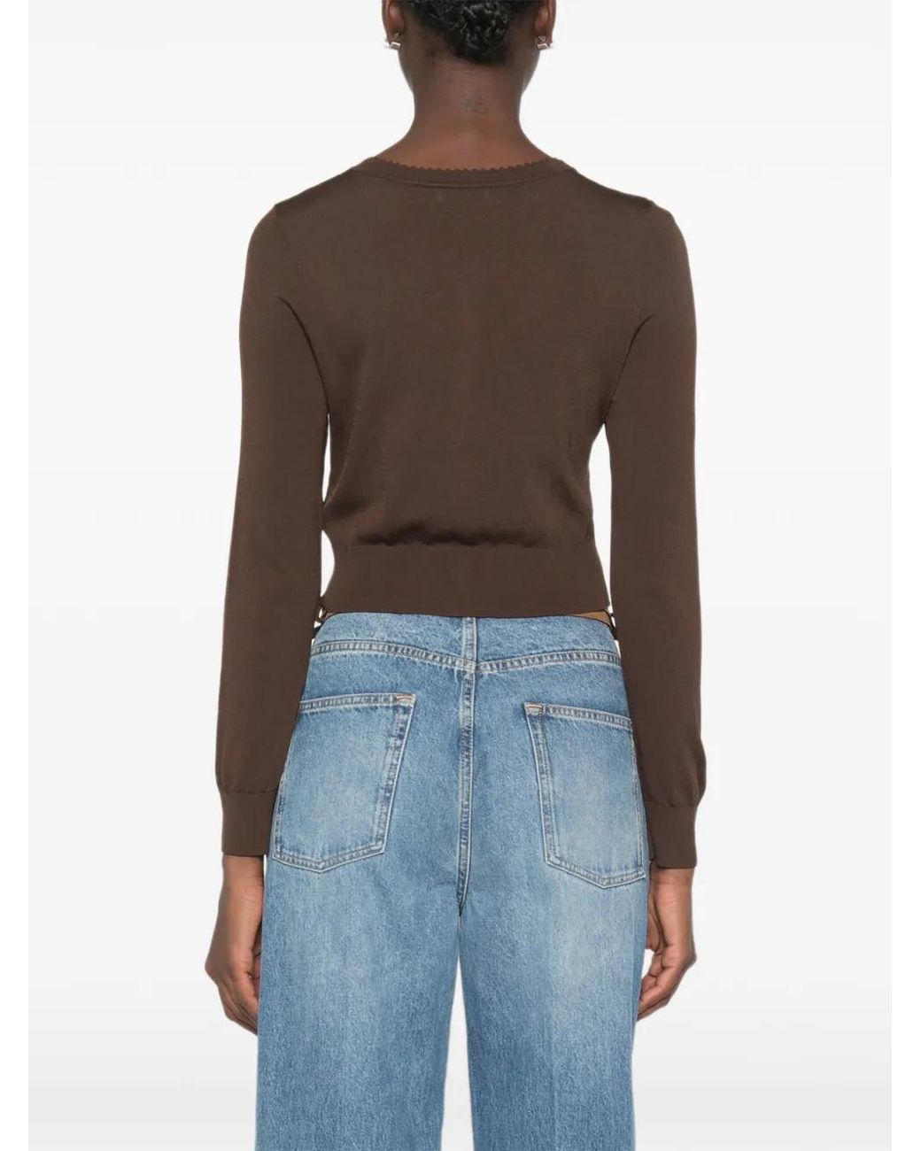 Sandro Brown Fine Knit Cardigan