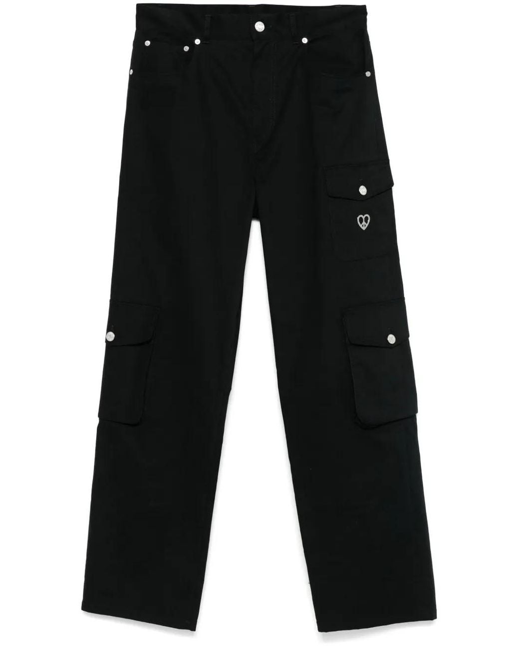 Moschino Black Gabardine-Weave Cargo Pants