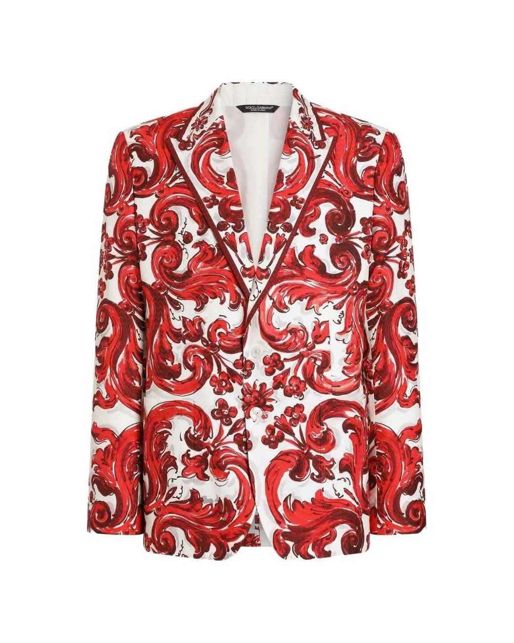 Dolce & Gabbana Red Sicilia Light Single-Breasted Jacket for men
