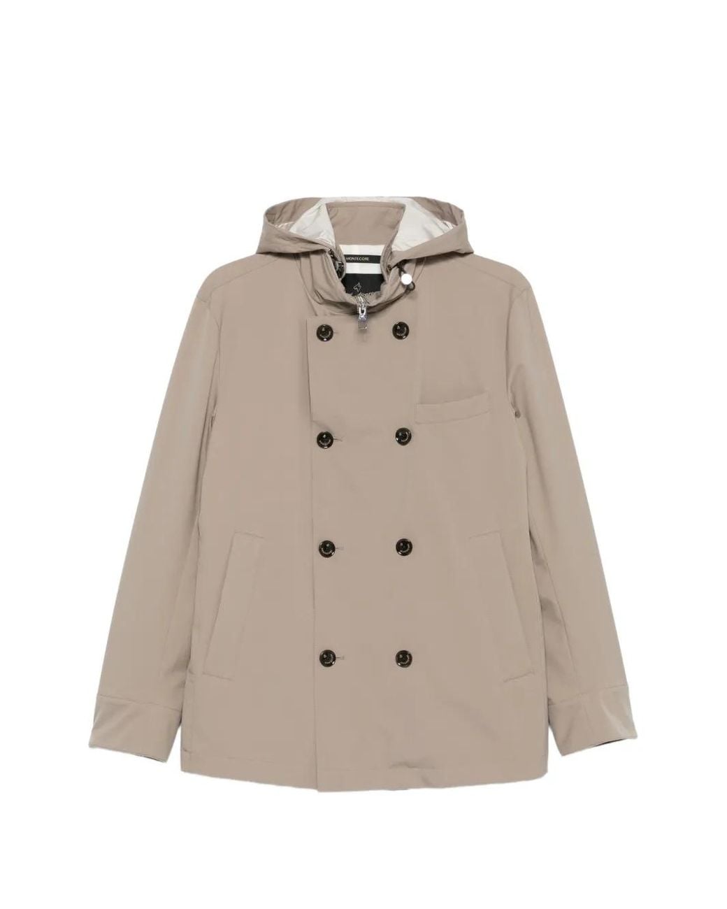 Montecore Natural Double-Breasted Hooded Jacket for men