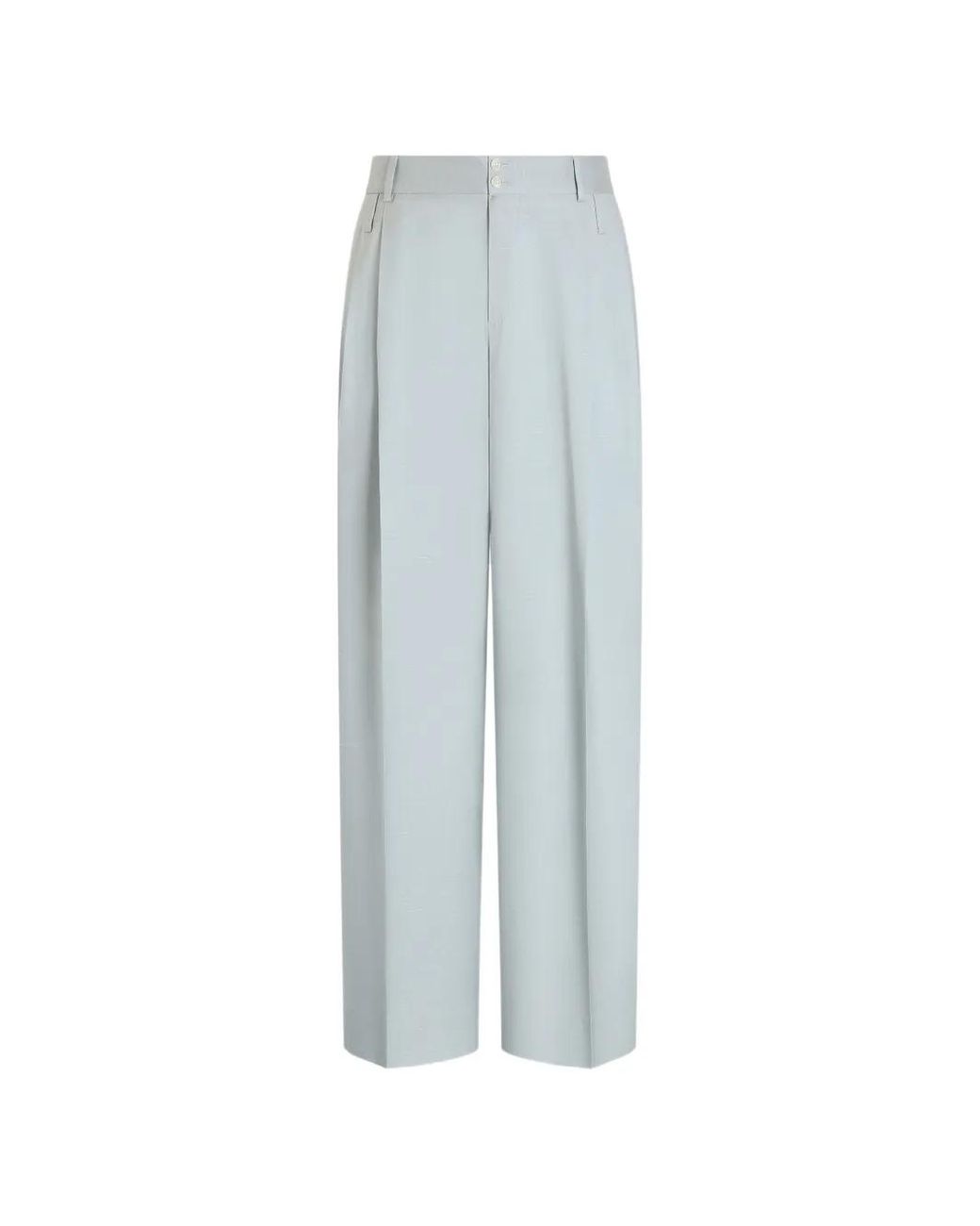Dolce & Gabbana Blue Shantung Pantalon En Viscose for men