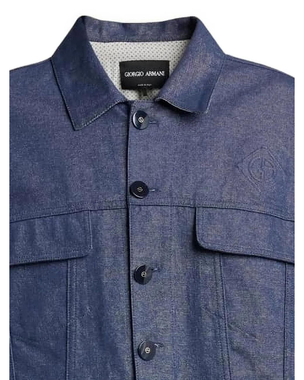 Giorgio Armani Blue Buttoned Pocket Jacket