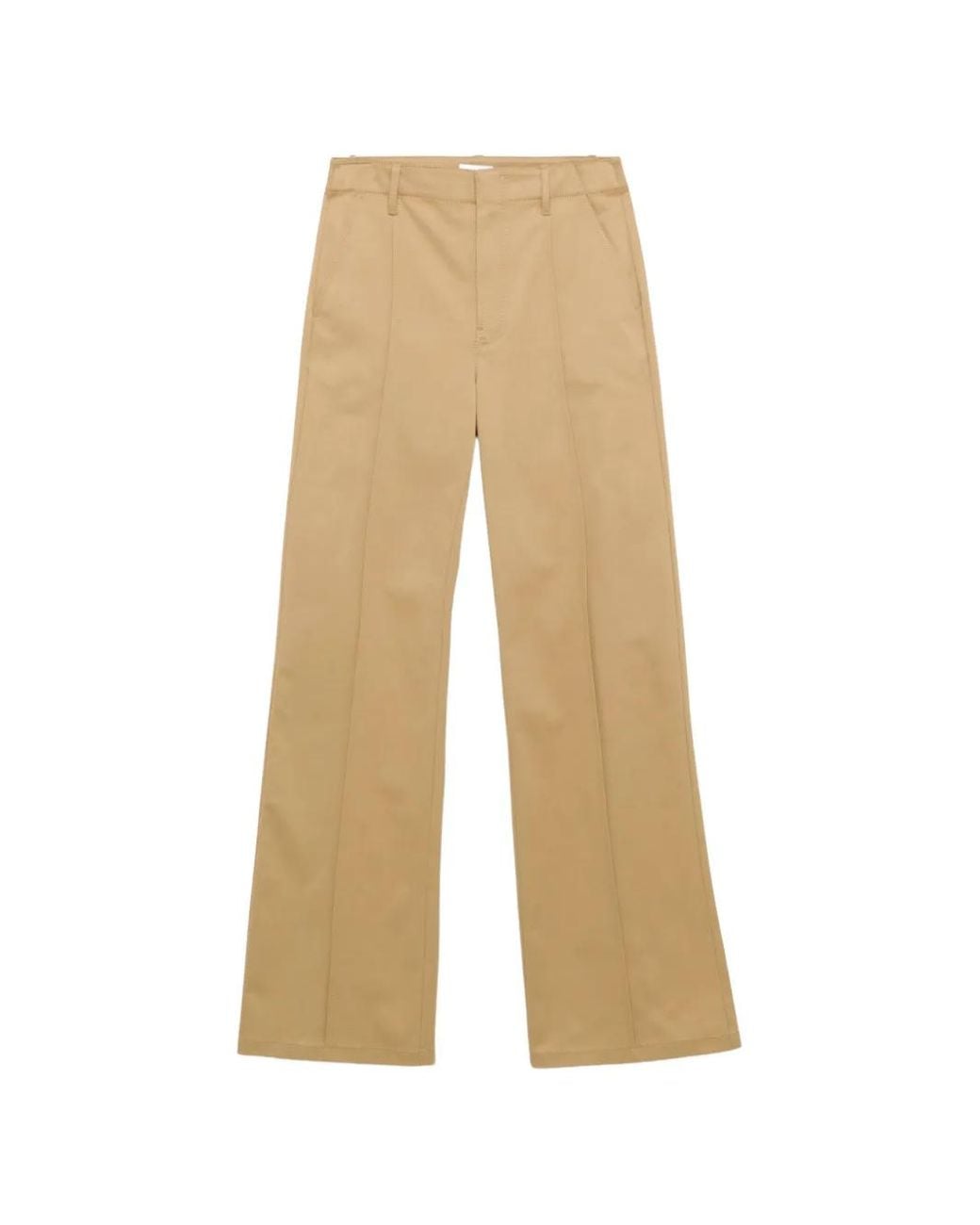 Jonathan Simkhai Natural Ansel Front-Seam Trousers