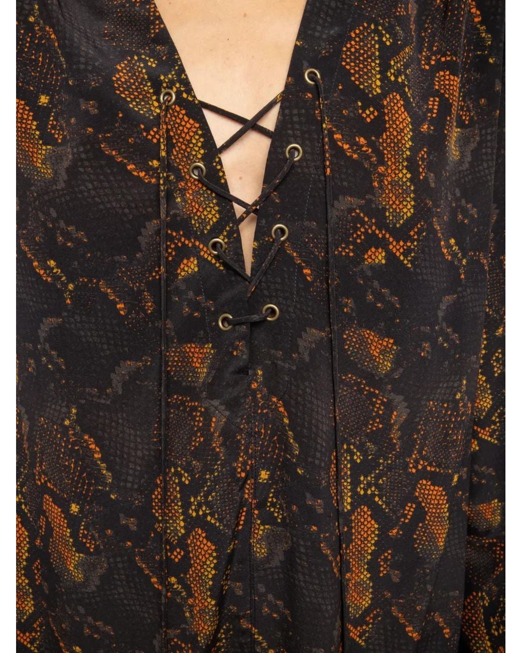 Zadig & Voltaire Black Ramela Graphic-Print Silk Mini Dress