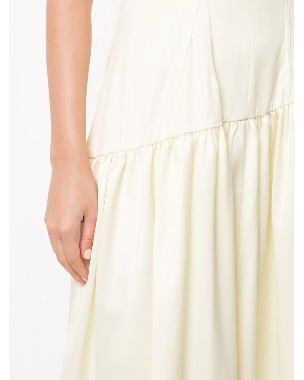 3.1 Phillip Lim White Asymmetric-Hem V-Neck Dress