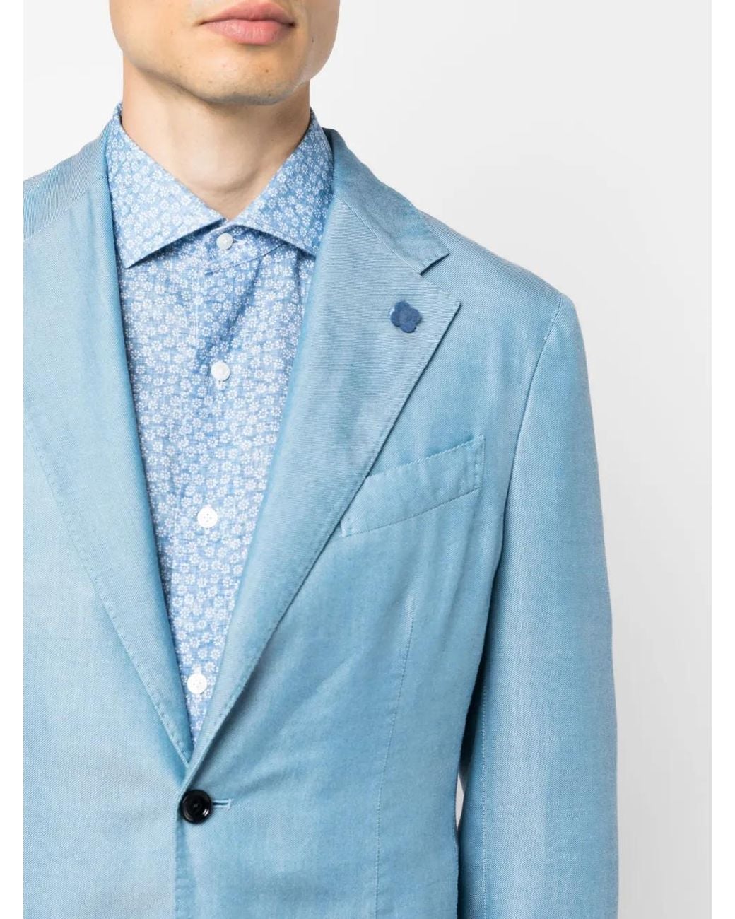 Lardini Blue Single-Breasted Blazer for men