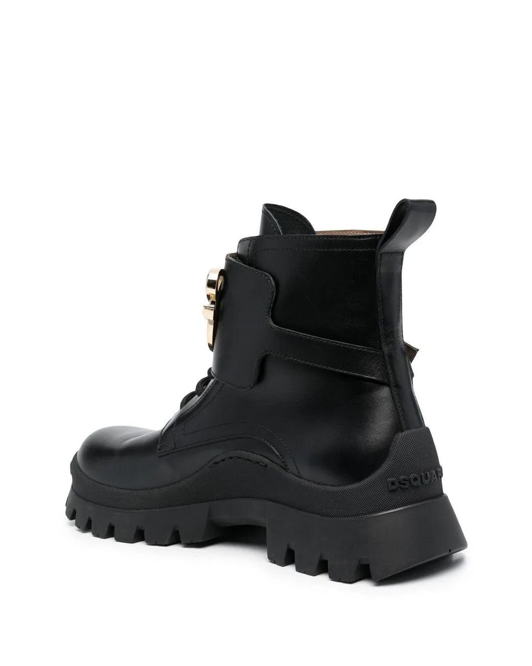 DSquared² Black Logo Plaque Ankle Boots
