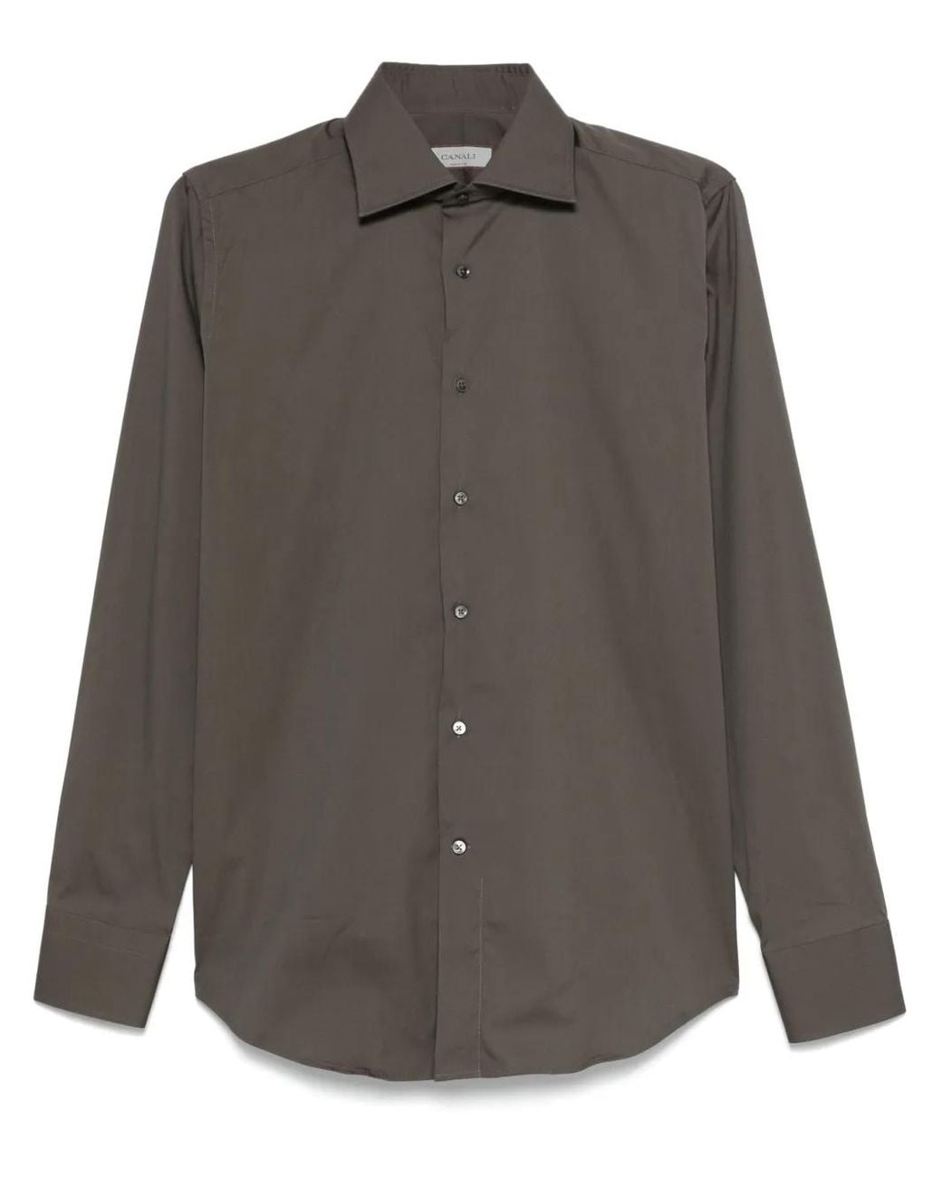 Canali Gray Cut-Away Collar Shirt for men