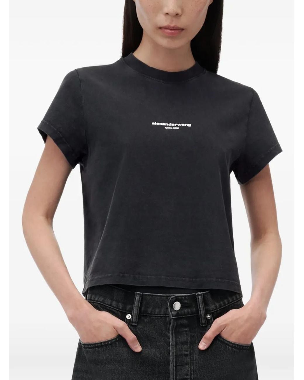 Alexander Wang Black Logo-Print T-Shirt
