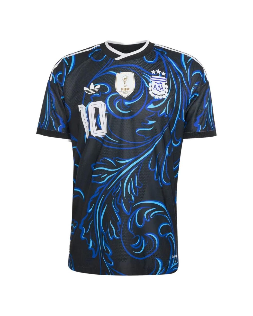 Adidas Blue Scroll-Print Mesh T-Shirt for men