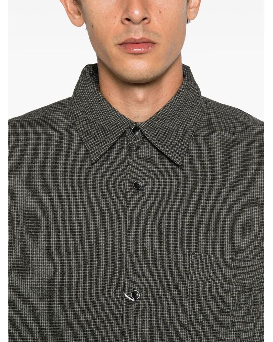 Won Hundred Gray Maza Check Shirt for men