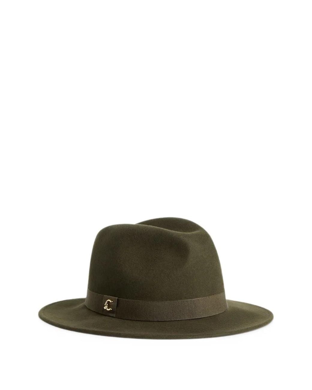 Coccinelle Green Logo-Plaque Fedora Hat