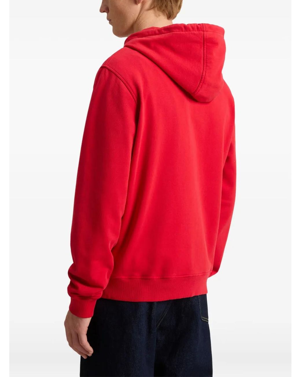 Woolrich Red Fleece Zip-Up Hoodie for men