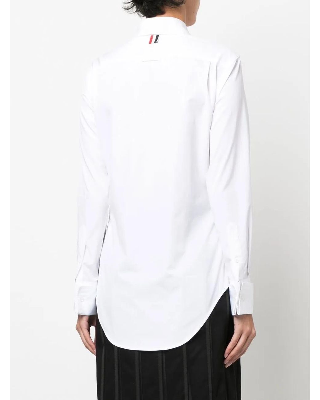 Chemise À Patch Logo Thom Browne en coloris White