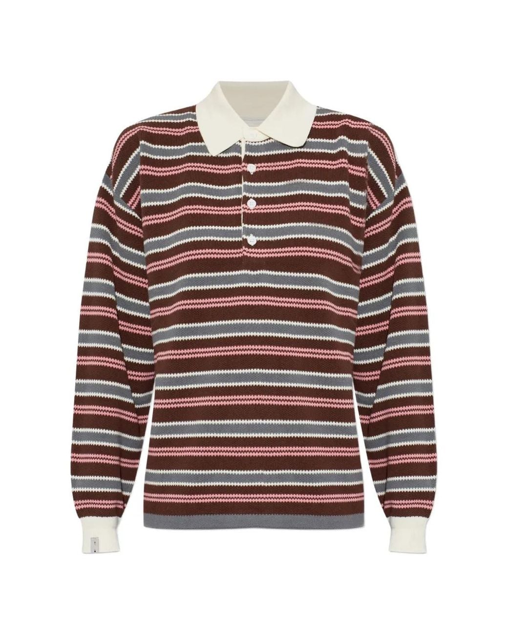 The Upside Red Wonder Striped Long-Sleeve Polo Shirt
