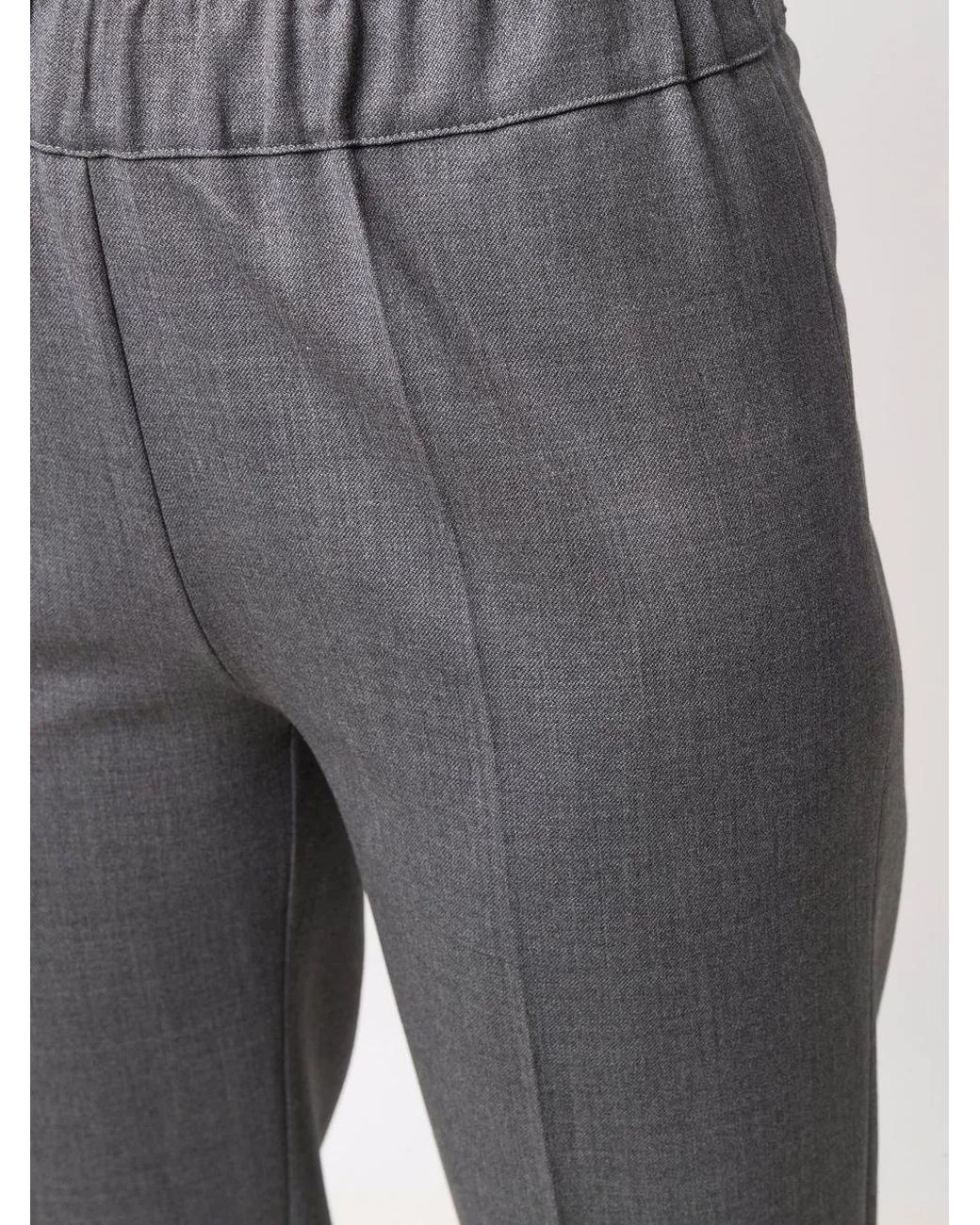 D.exterior Gray Drawstring Wool Trousers