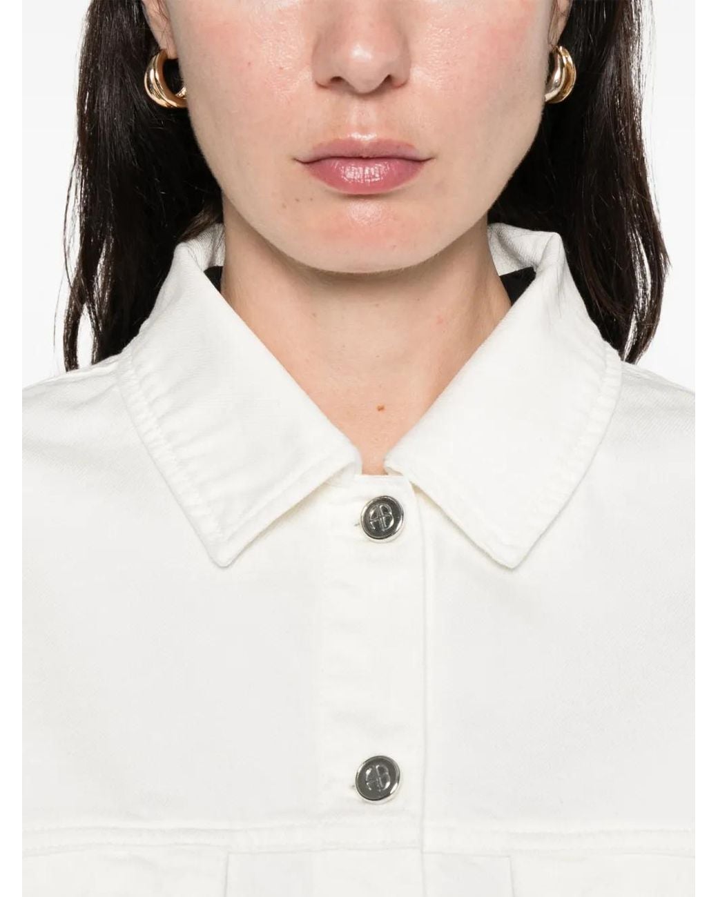 Anine Bing White Jeans Jacket