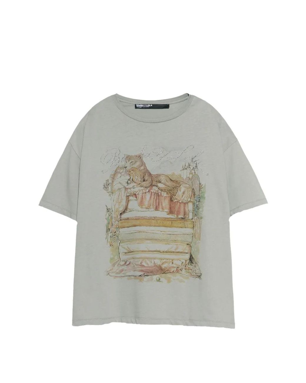 Bimba Y Lola Gray Light Fábula Logo T- Shirt