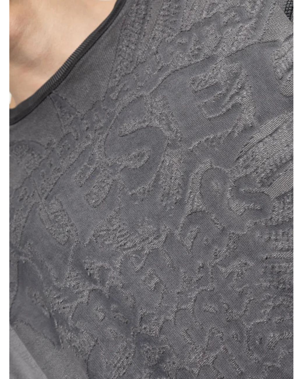 DIESEL Gray Dévoré-Effect Sweatshirt for men