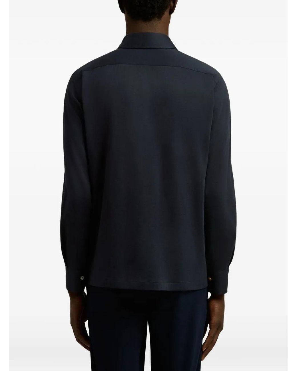 Kiton Blue Positano Long-Sleeve Polo Shirt for men